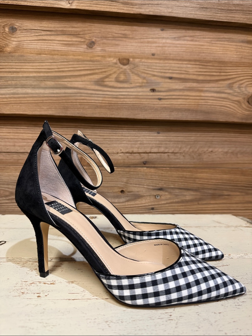 White House Black Market “Gianna” Pointed Ankle-Strap Pumps